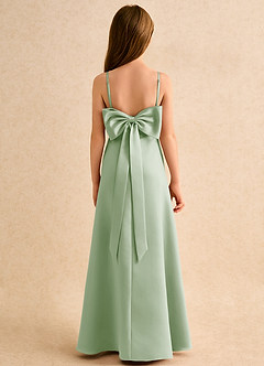 Azazie Joella Junior Formal Flower Girl Klänningar Klä A-Line i Matt satäng Plisserad image4