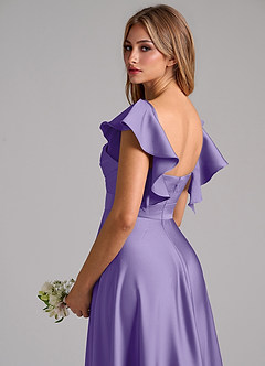 Azazie Leilani Bridesmaid Dresses Tahiti A-Line Ruched Stretch Satin Dress image9