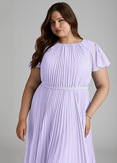 Azazie Kara Modest Bridesmaid Dresses A-Line Pleated Chiffon Floor-Length Dress image15