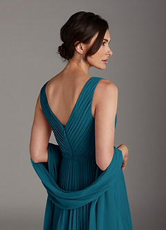 Azazie Kris Mother of the Bride Dresses Ink Blue A-Line Sequins Chiffon Dress image5