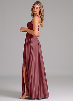 Azazie Akiko Bridesmaid Dresses Desert Rose A-Line Sweetheart Neckline Stretch Satin Dress image7