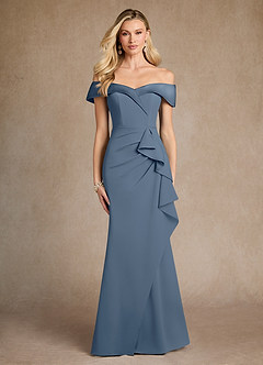 Azazie Laredo Mother of the Bride Dresses Twilight Mermaid Off the Shoulder Stretch Crepe Dress image1