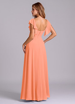 Azazie Leilani Bridesmaid Dresses Sunset A-Line Pleated Chiffon Dress image5