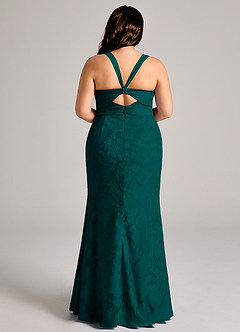 Azazie Mero Bridesmaid Dresses Pine Sheath Pleated Floral Burnout Dress image8