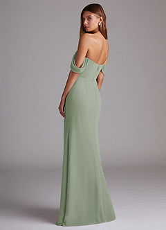 Azazie Saige Bridesmaid Dresses Dusty Sage A-Line Off the Shoulder Chiffon Convertible Dress image8