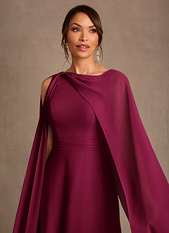 Azazie Liddie Abiti per la Madre della Sposa Abito A-Line in Chiffon Plissettato Borgogna image5
