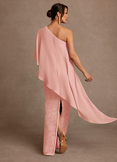 Azazie Wilma Mother of the Bride Dresses Rosette Sheath One Shoulder Floral Burnout Dress image4
