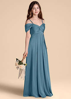 Azazie Kaitlynn Junior Vestido de Bermudas de Satén Elástico de Corte en A con Vestidos sin tirantes image5