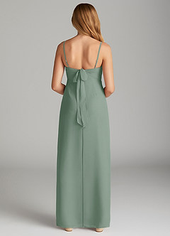 Azazie Mai Junior Etui Plissee Chiffon Kleid Silberner Salbei image2