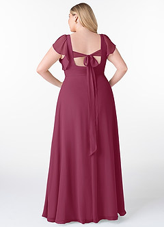 Azazie Syenna Robes de demoiselle d'honneur Robe Trapèze en Mousseline de soie Rayé Mûre image7