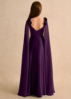 Azazie Rosita Girls Formal Robe Demoiselle D'honneur Fillette Robe Trapèze en Satin extensible Plissée Grain De Raisin image2