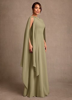 Azazie Liddie Mother of the Bride Dresses Moss Green A-Line Pleated Chiffon Dress image2