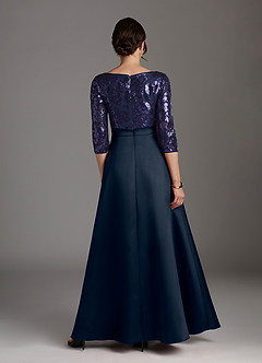 Azazie Carole Final Sale Dark Navy A-Line Sequins Dress image2