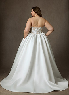 Azazie Mirabeth Abiti da Sposa Abito Principessa in Pizzo Senza Cinturino Diamante Bianco Nudo image14