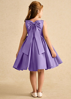 Azazie Jessie vestidos de niña de las flores Vestido de Tahití de Satin Mate de Corte En A con Lazo image1