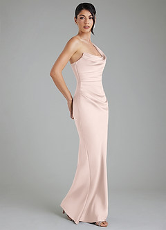 Azazie Sabrina Bridesmaid Dresses Blushing Pink Mermaid Corset Stretch Satin Dress image8