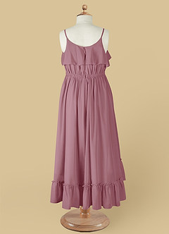 Azazie Karmen Jurken voor bloemenmeisjes A-Lijn Jurk van Chiffon Ruches Vintage Mauve image10