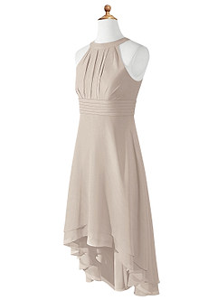 Azazie Linna Junior Frost A-Line Pleated Chiffon Dress image7