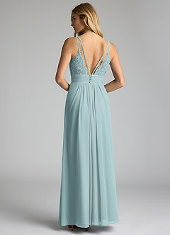 Azazie Maren Allure Bridesmaid Dresses Mist A-Line V-Neck Lace Chiffon Dress image5