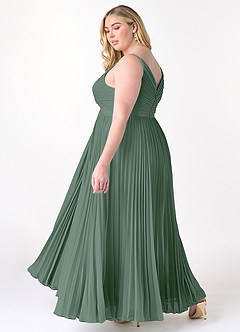 Azazie Raychelle Brautjungfernkleider A-Linie V-Hals Chiffon Kleid Eukalyptus image10