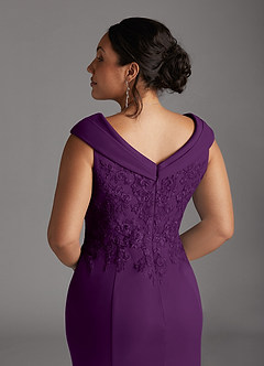 Azazie Calathea Mother of the Bride Dresses Grape A-Line Lace Dress image7