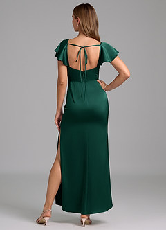 Azazie Demia Brudtärnklänningar Klä av Tubklänning i Stretch Satin Älskling Halsringning Smaragdgrön image6