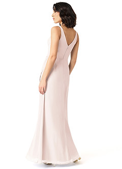 Azazie Renessa Final Sale Agave A-Line Lace Chiffon Dress image4