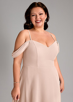 Azazie Marley Bridesmaid Dresses English Rose A-Line Off the Shoulder Chiffon Convertible Dress image16