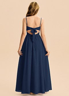 Azazie Zeya Junior Robe Trapèze en Mousseline de soie Bleu Marine Foncé image2