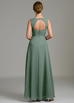 Azazie Gwendolyn Bridesmaid Dresses Eucalyptus A-Line Sweetheart Neckline Chiffon Dress image4