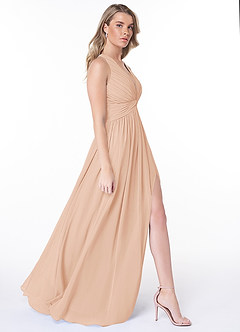 Azazie Jaclyn Bridesmaid Dresses English Rose A-Line Pleated Chiffon Dress image10