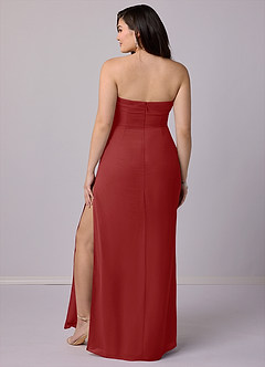Barbie ♥ Azazie Bridesmaid Dresses Rust Sheath Strapless Chiffon Convertible Dress image9
