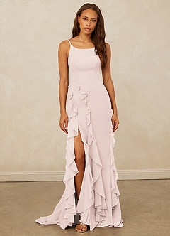 Christian Siriano Bridal for Azazie 1006 Brautjungfernkleider Meerjungfrau-Linie Gestreift Chiffon Kleid Blassrosa image3