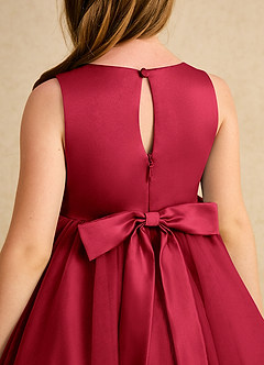 Azazie Prima Flower Girl Dresses Scarlet A-Line Bow Tulle Dress image6