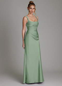 Azazie Agustina Bridesmaid Dresses Matcha Mermaid Corset Stretch Satin Dress image4