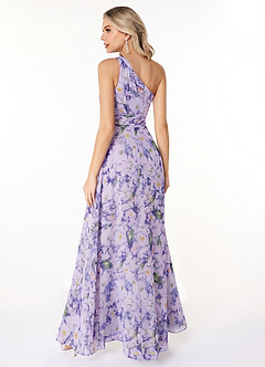 Azazie Dallas Brautjungfernkleider A-Linie One-Shoulder Chiffon Kleid Fliederblüte image2