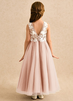 Azazie Mixie Flower Girl Dresses English Rose Ball-Gown Lace Dress image4
