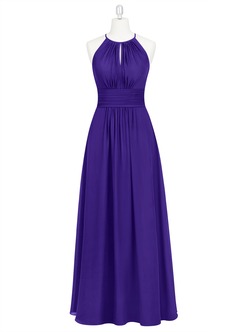 Azazie Bonnie Bridesmaid Dresses Regency A-Line Keyhole Ruched Chiffon Dress image15