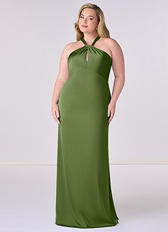 Barbie ♥ Azazie Bridesmaid Dresses Juniper Sheath Stretch Satin Dress image7