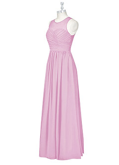 Azazie Nina Bridesmaid Dresses Candy Pink A-Line Pleated Chiffon Dress image8