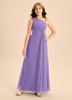 Azazie Brooke Junior Tahiti A-Line Side Slit Chiffon Dress image4