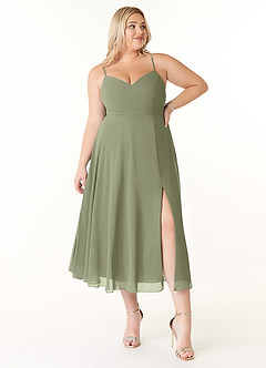 Azazie Clarissa At-home Try On Dresses Cabernet A-Line V-Neck Chiffon Dress image7