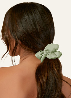 front Matching Color Bridesmaid Stretch Satin Over Size Scrunchies