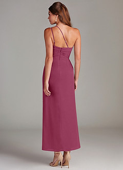 Azazie Eren Bridesmaid Dresses Mulberry Mermaid One Shoulder Chiffon Dress image7