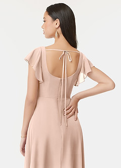 Azazie Bondi Bridesmaid Dresses English Rose A-Line Ruffled Chiffon Dress image3