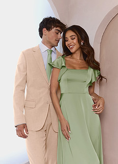 front Savile Tan Wool Blend Suit