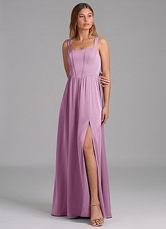 Azazie Rosaline Brautjungfernkleider A-Linie Seitliche Cut-Outs Stretch-Satin Kleid Blauregen image4