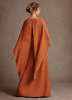 Azazie Marilla Mère de la mariée Robes Robe Trapèze en Mousseline de soie Plissée Cannelle image3