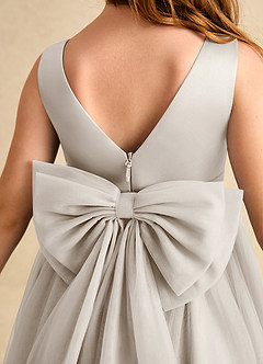 Azazie Winnie Flower Girl Dresses Frost Ball-Gown Bow Tulle Dress image7