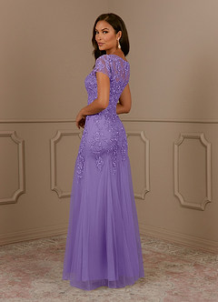 Azazie Laurie Abiti per la Madre della Sposa Abito Sirena in Tulle con Scollo a U e Paillettes Tahiti image5